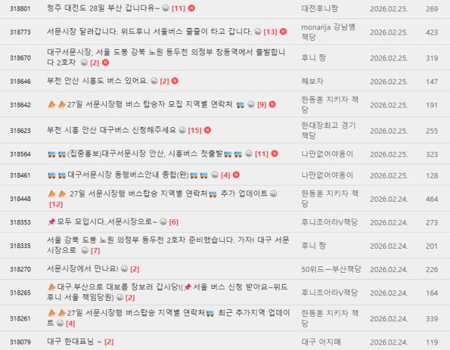 한동훈 대구 방문에... \ 엄마부대\  버스 대절했다